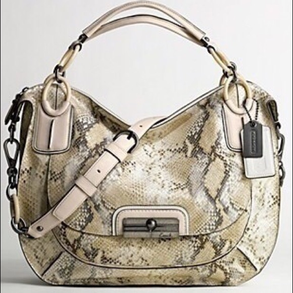 Coach Ltd Edition Kristin Embossed Python Metallic - Picture 1 of 7